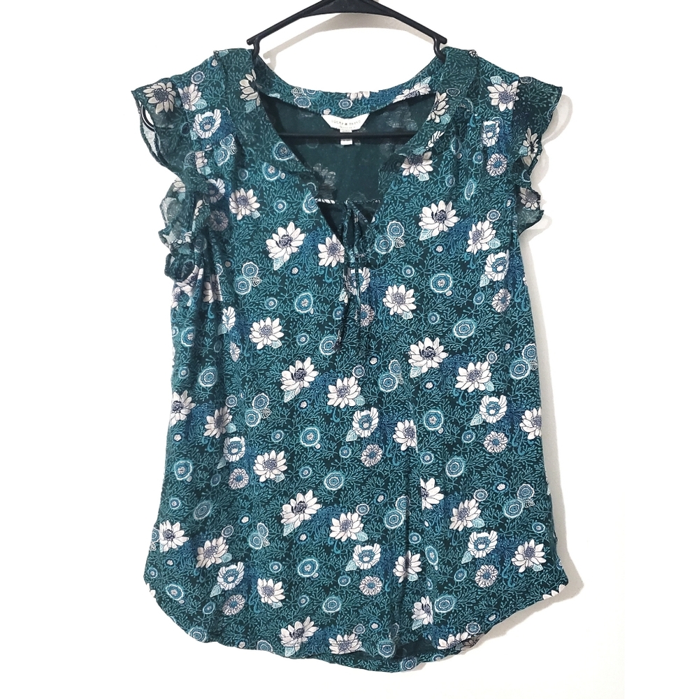 Lucky Brand Womens Green Blouse Size Medium